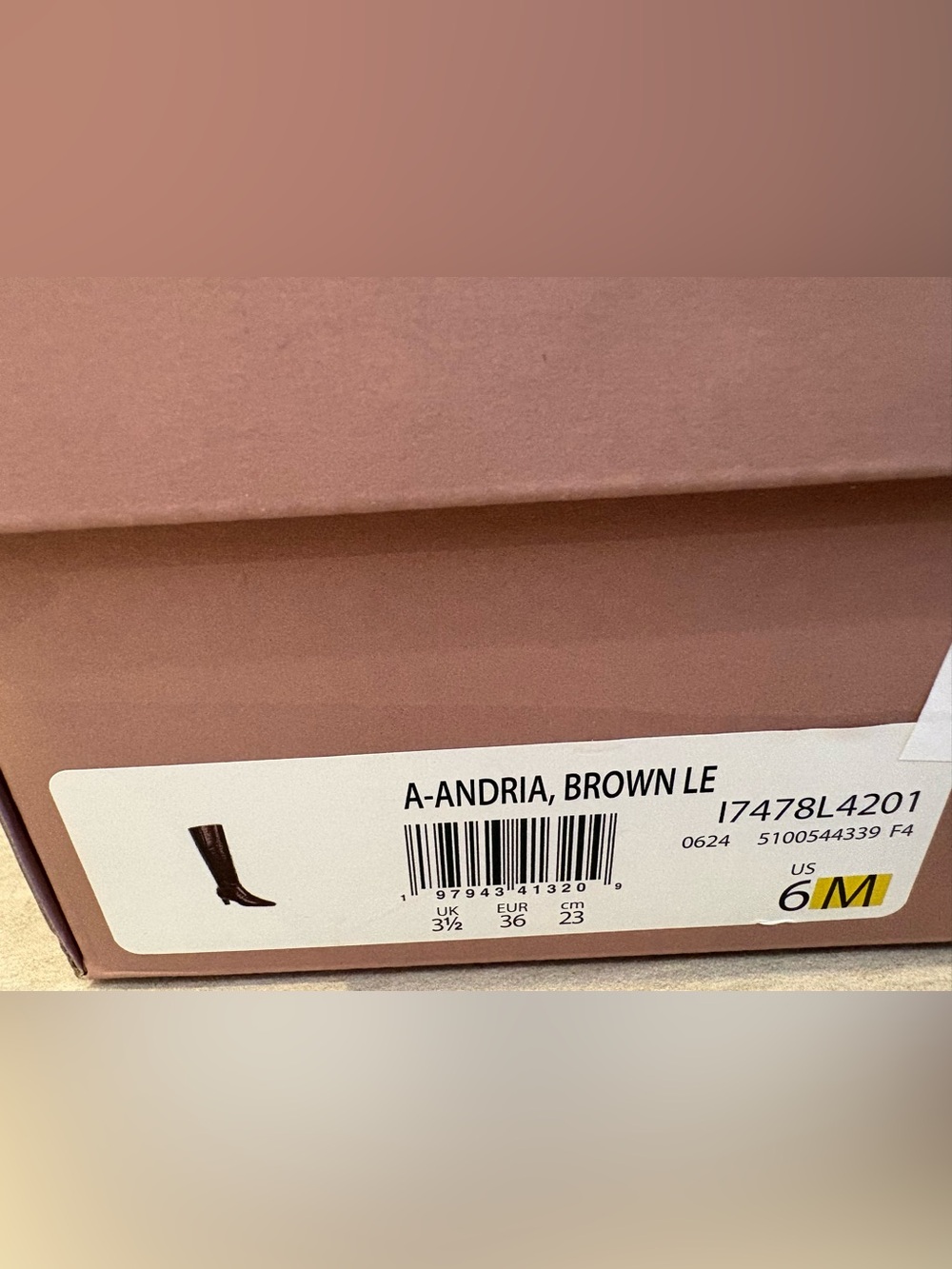 SARTO by Franco Sarto Andria Brown Croc Leather Knee High Boots Size 6M NIB - Picture 7 of 11